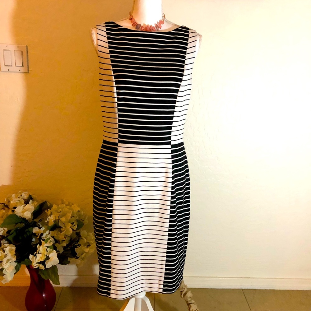Chaps Black & White Business Dress